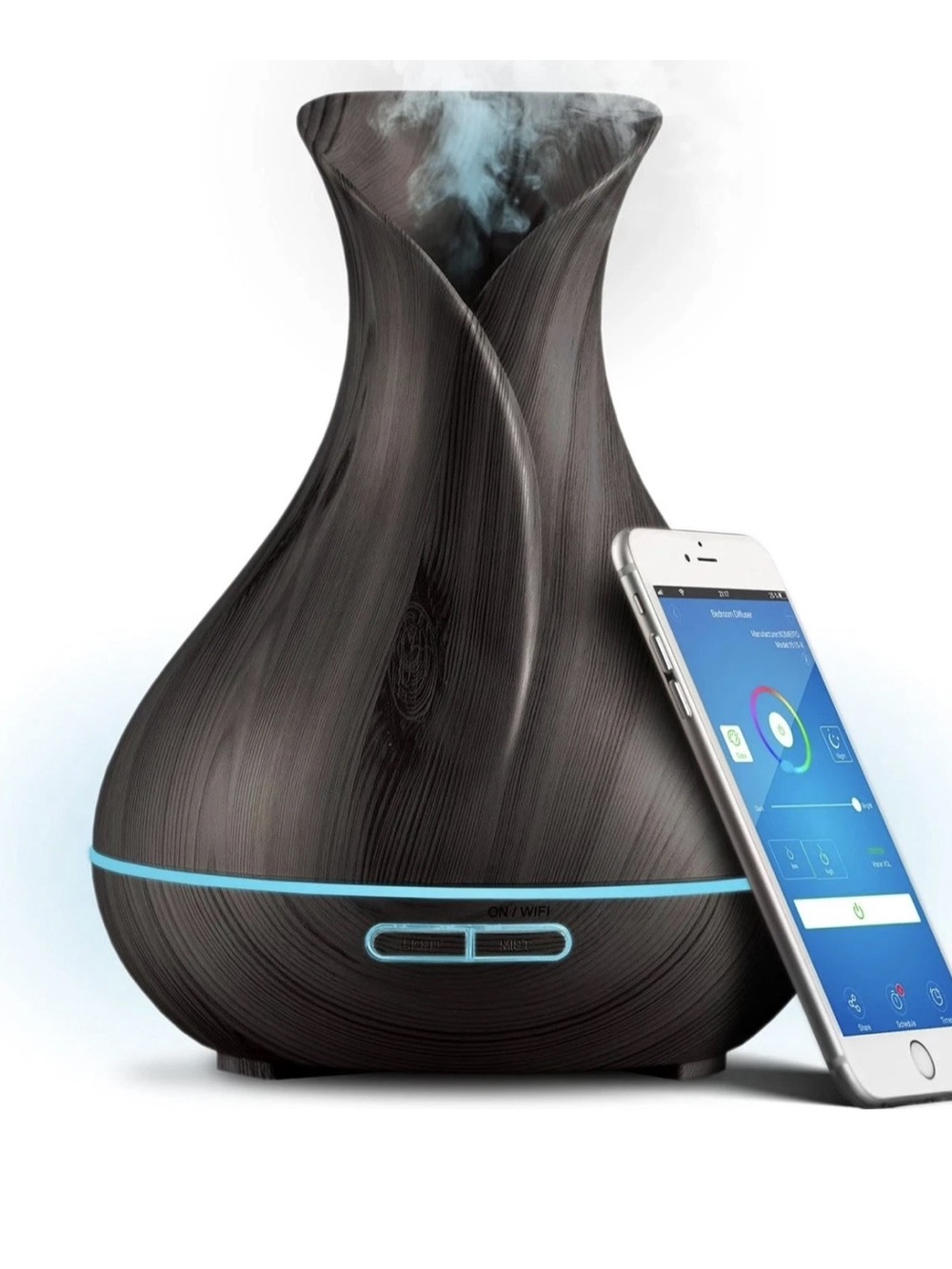 Smart WiFi Wireless Essential Oil Aromatherapy 400ml Ultrasonic Dark Brown